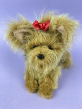 FurReal Friends Teacup Brown Yorkie Puppy Hasbro 2009 Red Bow Interactive Sounds