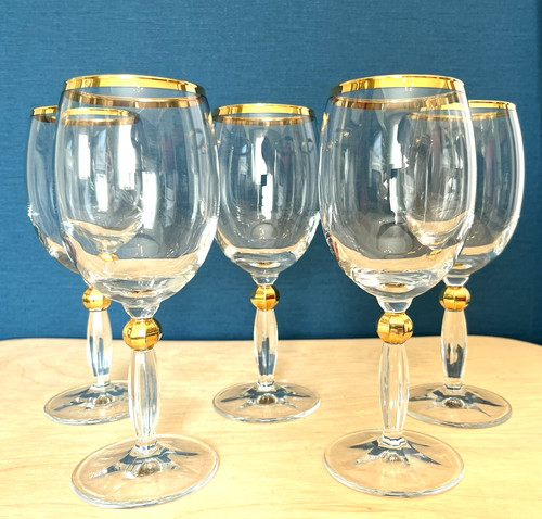 Vintage gold rim wine - gold,