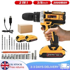 2 Battery Cordless Drill Combi