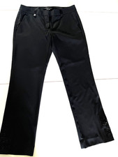 Theory Designer Black Cool Wool Vintage low waist Capri pants S
