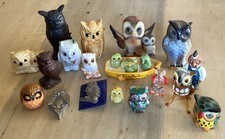 20 Vintage Owl Ornaments Including 1 Cloisonné