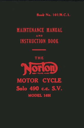 Norton 16h instruction book - 16h,