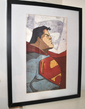 Superman 'KAL-EL' art print- Framed DC comics wall art- Comic book style GC