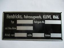 Nameplate s65 Sign Hendricks