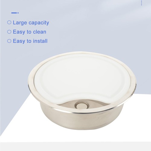 Sink 14in round stainless - rv,
