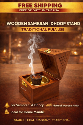 Wooden sambrani dhoop stand - wooden,