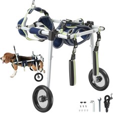 VEVOR 2 Wheels Pet Wheelchair for Back Legs Dog Wheelchair/Cart Adjustable (XS)