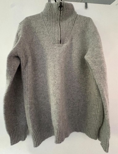 Barbour grey half - zip, wool