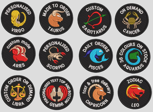 Personalised zodiac logo patch - personalised,