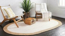 Rug Oval Jute Natural 100%