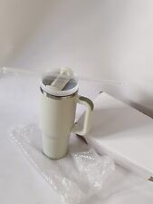 Travel tumbler with handle , straw & lid stainless steel vacuum insulated mug UK