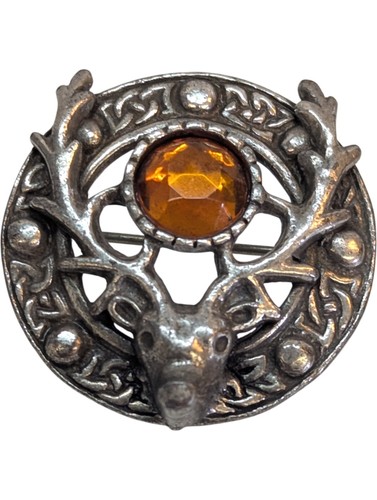 Vintage stag antler brooch - vintage,