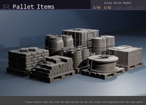 Pallet items 1 32 - 1/48,, &