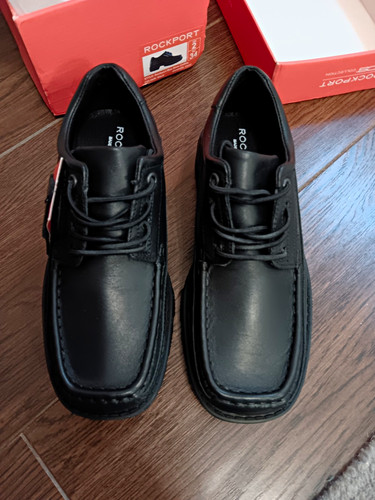 Rockport black leather - black, derby