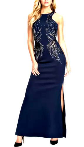 Navy blue maxi dress - navy,