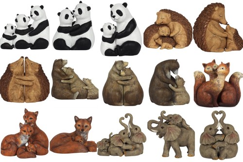 Resin animal ornament fox bear - resin,