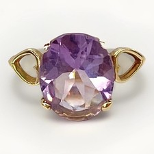 Amethyst ring 9ct yellow gold - amethyst,