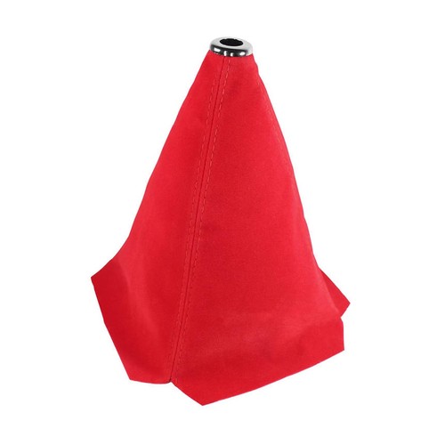 Red suede leather car shift - red,