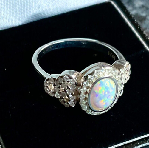 Sterling silver oval fire opal - oval,