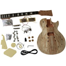 Coban Guitars DIY Guitar Kit LP710 Spalted Maple Chrome & Cream Kit Glue in neck