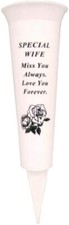 Graveside Memorial Spike Vase/Flower Holder, Engraved with a Personalized Verse 