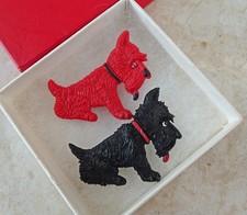 ART DECO TERRIER DOG BROOCHES