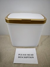 MUXHEL Plastic Bathroom Bin with Lid 15L Bedroom Bin with Lid Trash Can (READ)