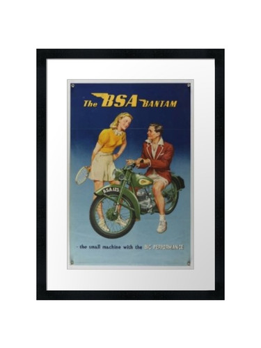Vintage bsa bantam framed wall - bsa,
