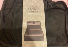3 pack packing cubes luggage storage/ organiser black colour by primark