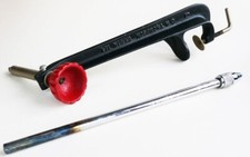 DH Thompson Elgin ILL Fly Tying Cast Iron Vice & Holder - Vintage Old Tools