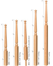 Colonial Style Rail Newel Post