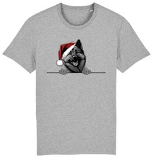 NORWEGIAN ELKHOUND Christmas Dog T-Shirt Mens Womens Kids Dogs Gift Organic Tee