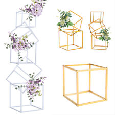 Metal Square Frame Wedding Table Flower Rack Plinths Dessert Cake Pedestal Stand