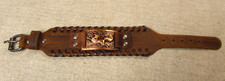 Brown Faux Leather Frisky Fox Design Wrap Bracelet