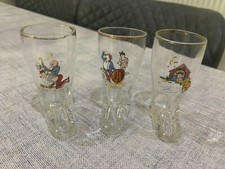 3 VINTAGE GERMAN GLASS BOOT