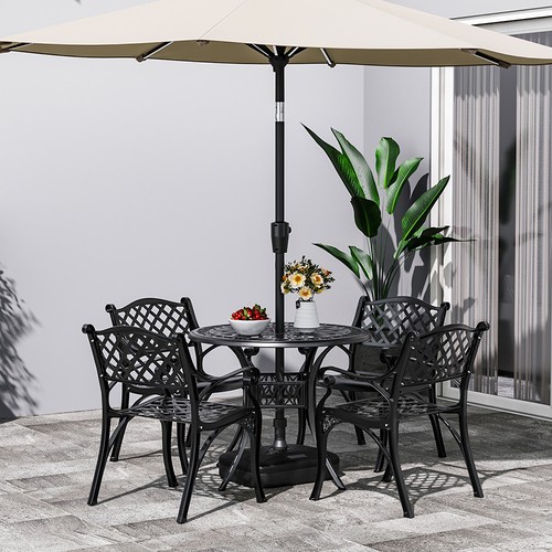 Cast aluminium garden table - aluminium,