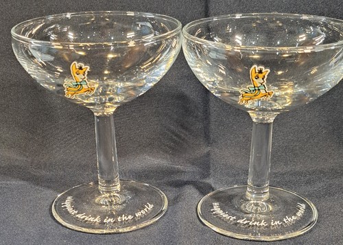 Pair babycham glasses - a,