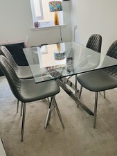 Glass dining table with - glass, 4