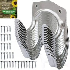10-30PK Tool Hooks Set Screw Double Hook Wall Mount Garden Shed Storage Utility