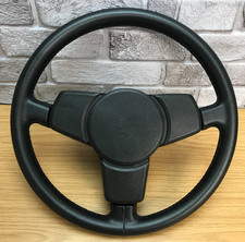 Genuine Porsche 924, 944, S,  Black Leather 380mm Steering Wheel. RETRIMMED. 5C