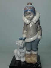 Lladro ESKIMO BOY WITH PET