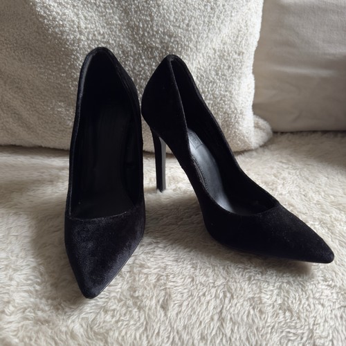 Topshop black velvet high heel - velvet,