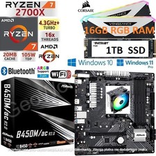 AMD Ryzen 7 2700X + 16GB RGB RAM + 1TB SSD + ASRock B450M/ac Motherboard Bundle