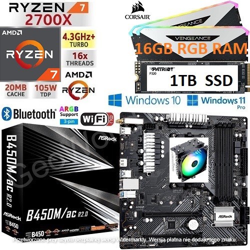 Amd ryzen 2700x 16gb rgb - amd, 7