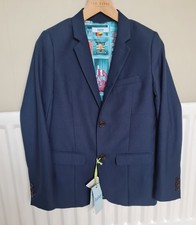BOYS BNWT TED BAKER NAVY CHECK SUIT JACKET BLAZER AGE 12 YEARS