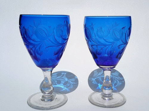 Blue foliate intaglio cut - 2,