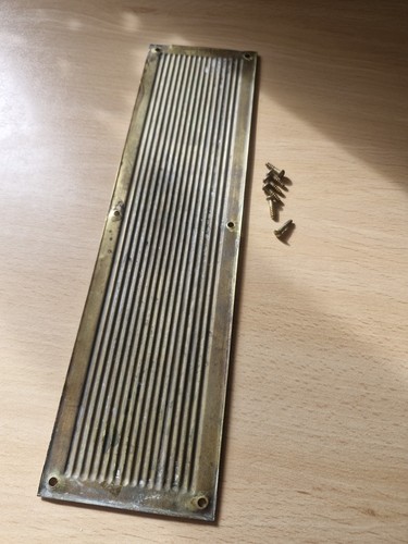 Brass antique ribbed door - brass,