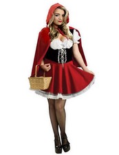 Ladies Halloween Little Red Riding Hood Fairytale Storybook Dress Costume S