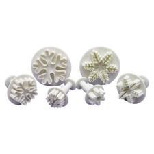 3pcs Snowflake Plunger Cutter Mold Sugarcraft Fondant Cake Decorating Tools