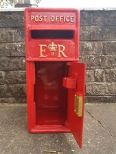 Royal Mail Post Box Cast Iron Letter Box Heavy 2 Keys Post Office ER Red NEW